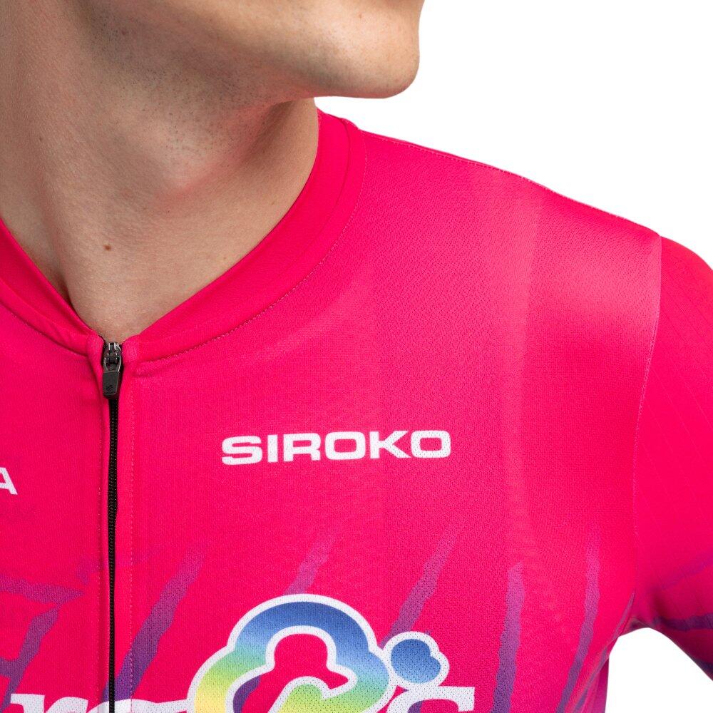 Herren burgos burpellet bh x siroko kurzärmeliges radtrikot BBBH Burgos Pink Ro 5/6