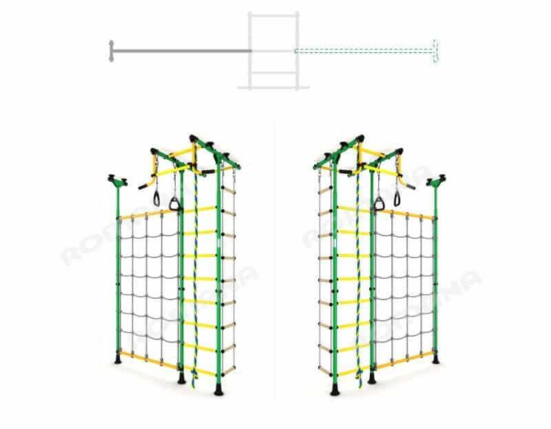 Infantil espaldera de gimnasia interior red de escalada Merkury 2 Verde Claro 5/7