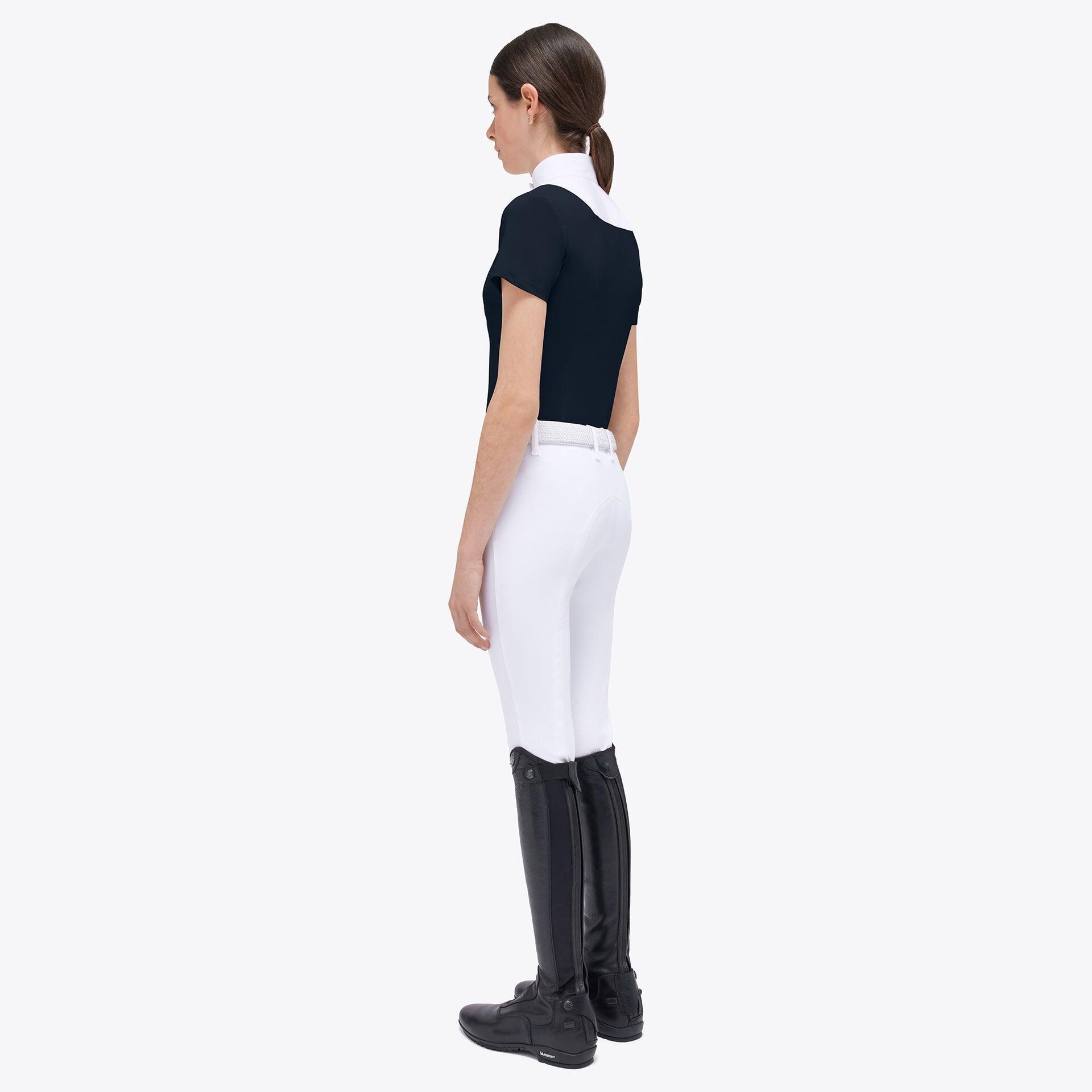 Cavalleria Toscana Young Rider Jersey Wedstrijd Shirt With Bib Wit - 4/6