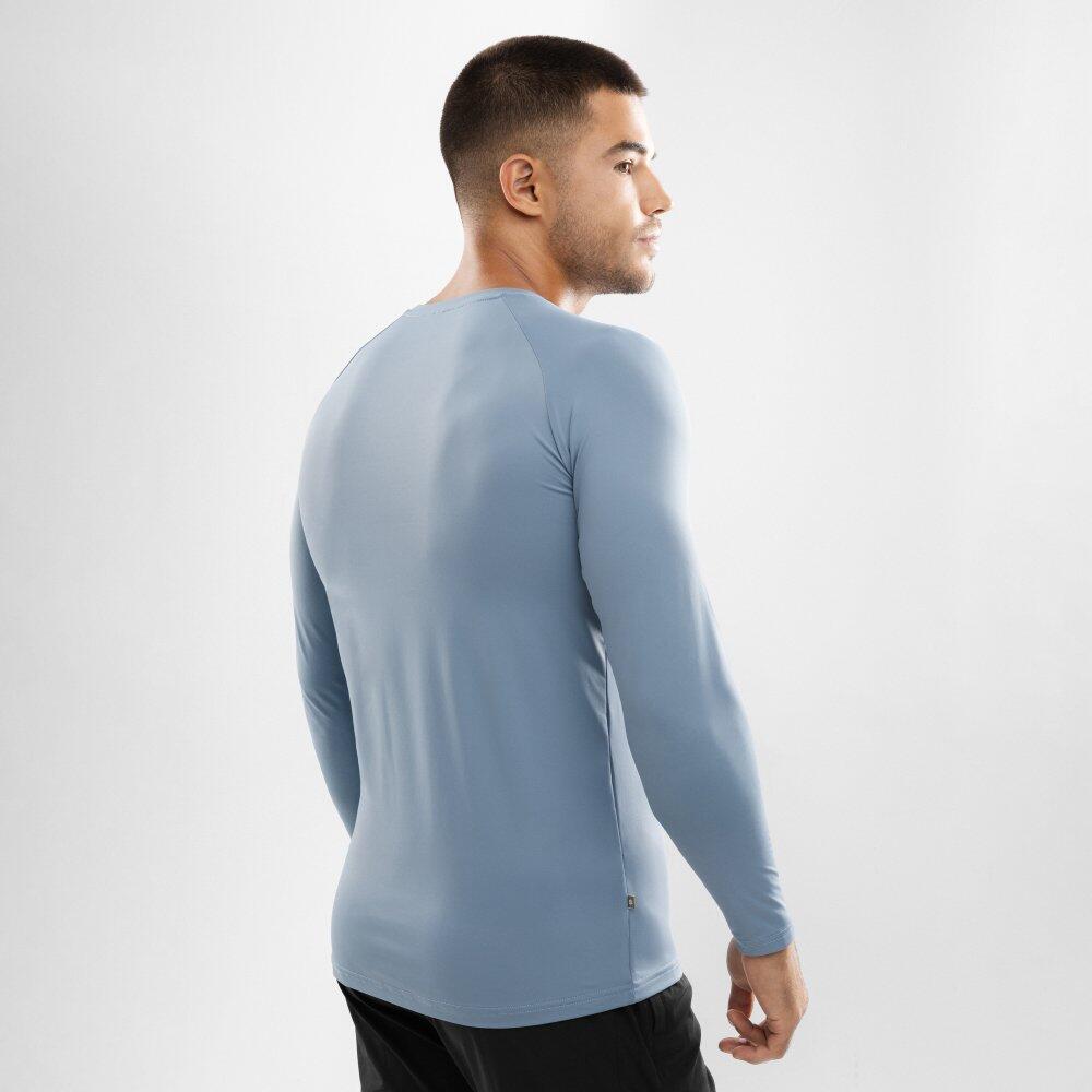 T-shirt fitness manches longues homme Aqua Bleu 6/7
