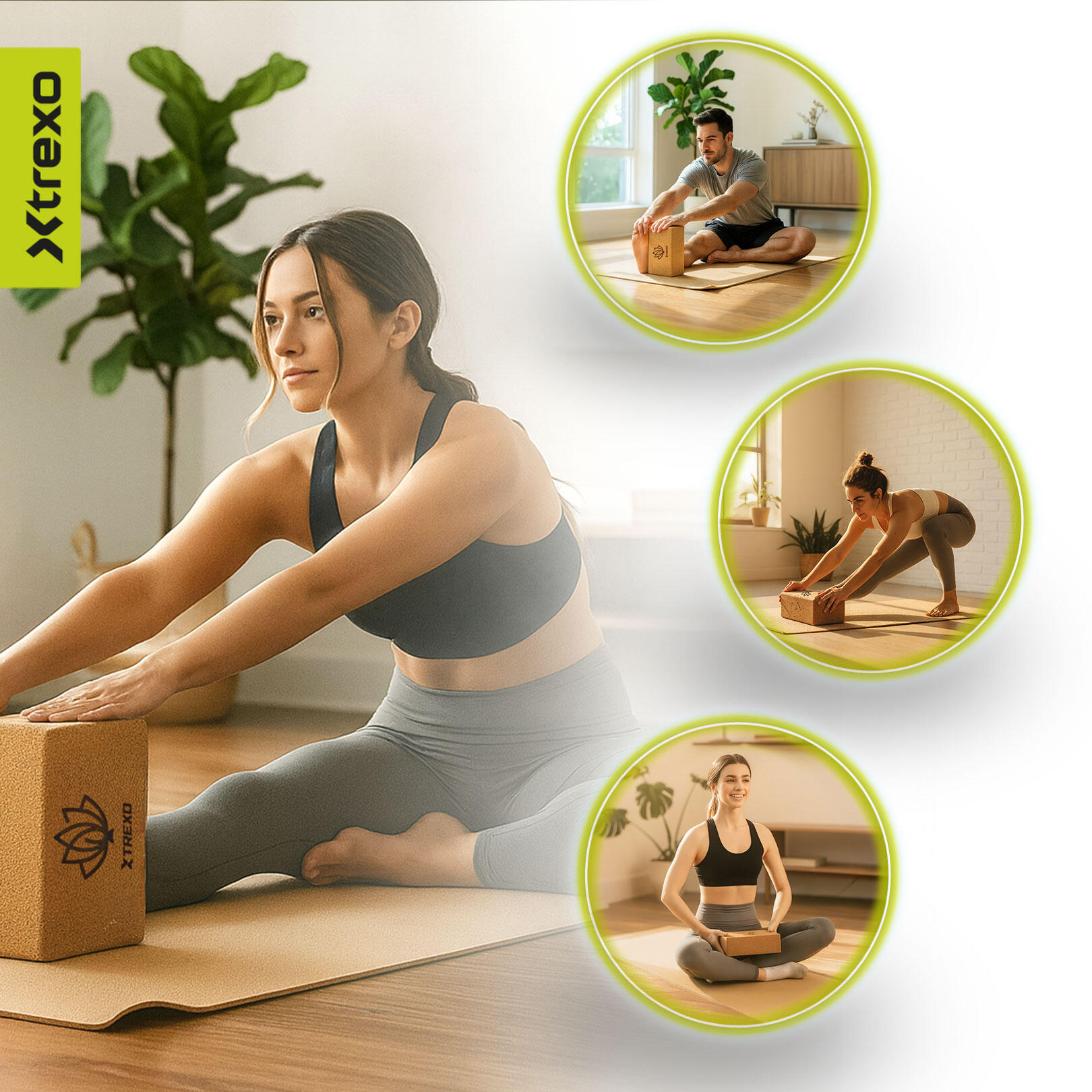XTREXO Kork-Yogawürfel TXO-B4Z077-NC 5/7