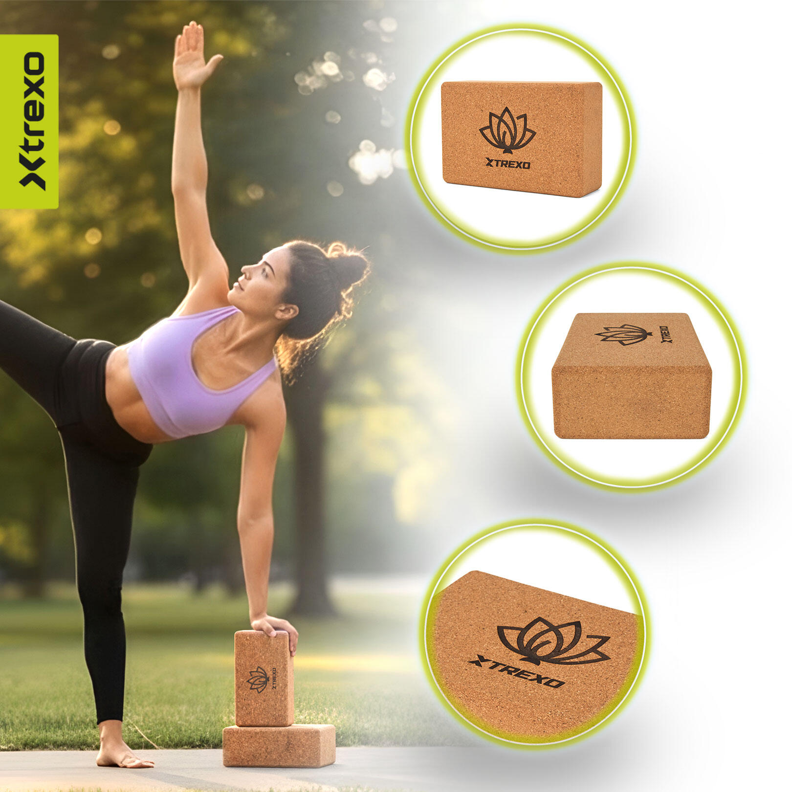 XTREXO Kork-Yogawürfel TXO-B4Z077-NC 3/7