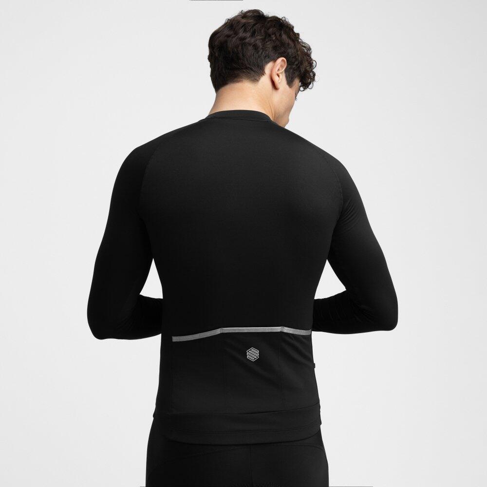 Men Cycling 's thermal long sleeve jersey Core Greylock Black 6/7