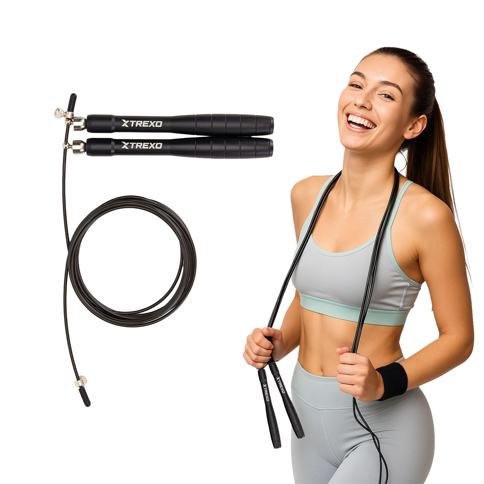 Xtrexo - Corde À Sauter Xtrexo Alu-speed - Corde À Sauter - Noir - Taille Unique - Decathlon