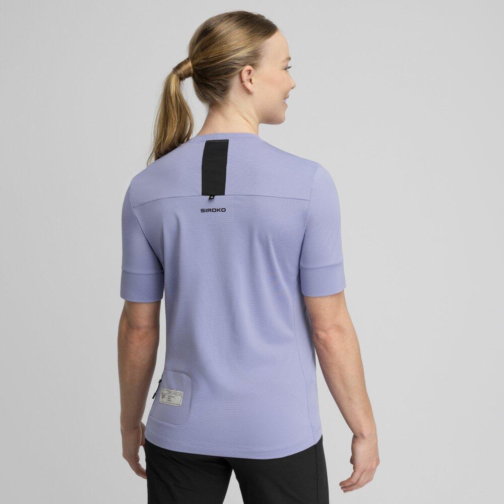T-shirt cyclisme gravel femme Aria Pourpre 6/8