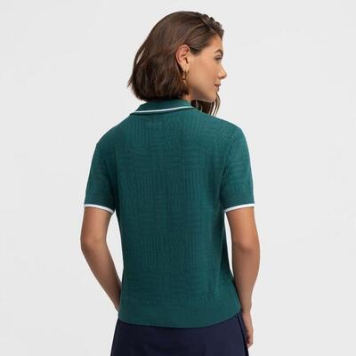 Dames golf gebreide polo hazard teal groen