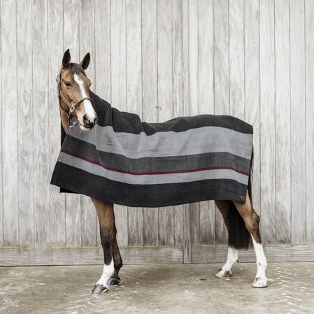 Kentucky Heavy Fleecedeken Paardendeken Square Stripes Blauw - 2/7