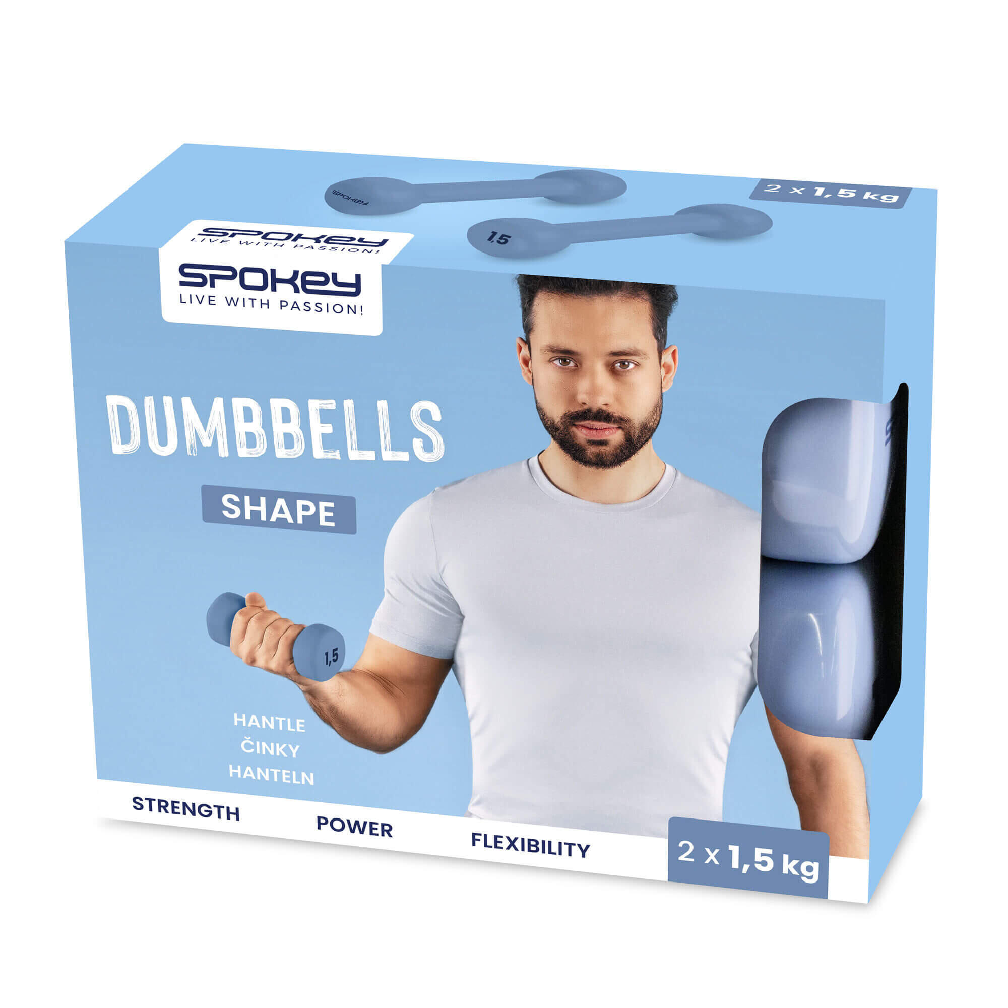 Set di manubri in vinile Spokey Shape 2x 1,5 kg 7/7