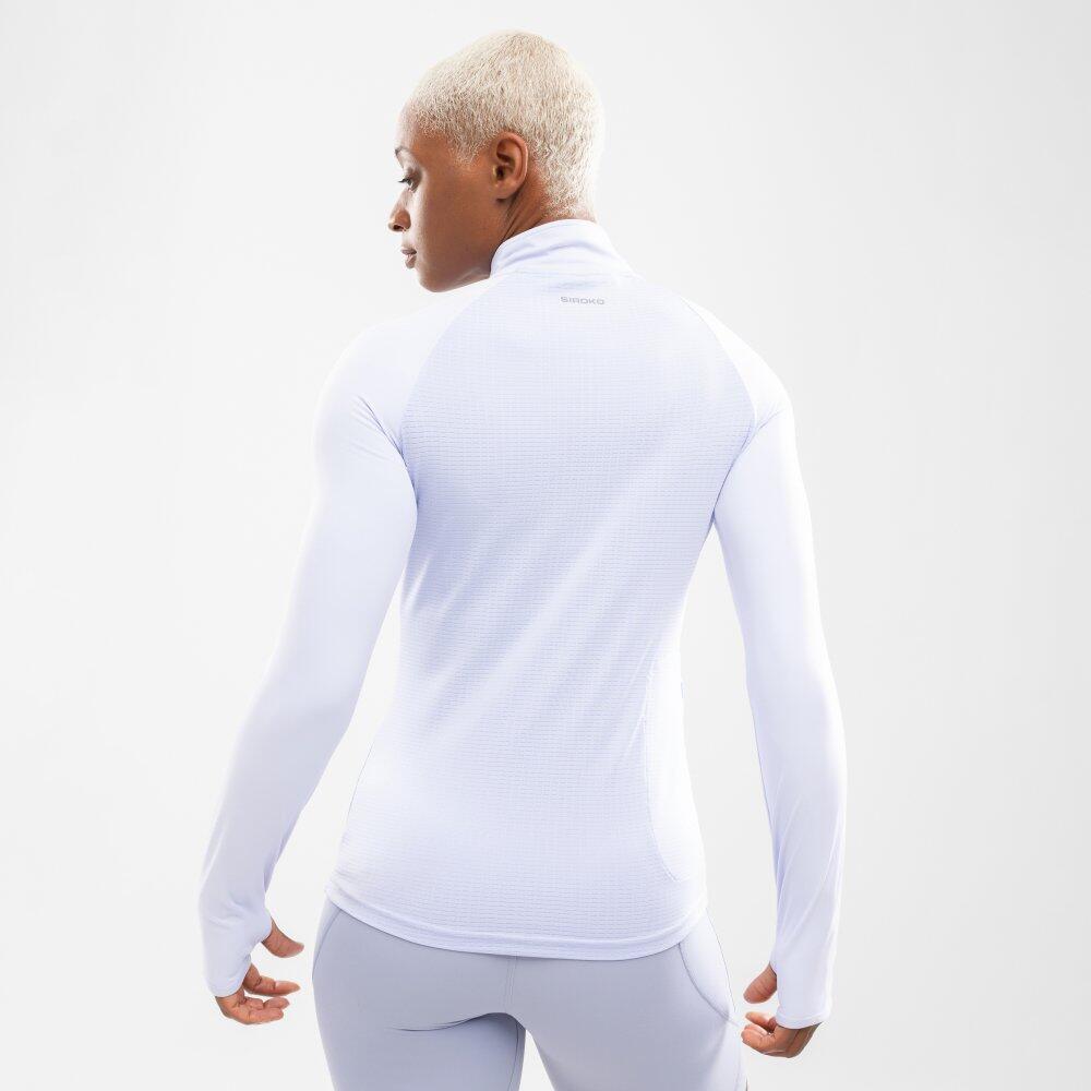 Damen Fitness -sweatshirt halblanger reißverschluss Center Lilac Lila 6/7