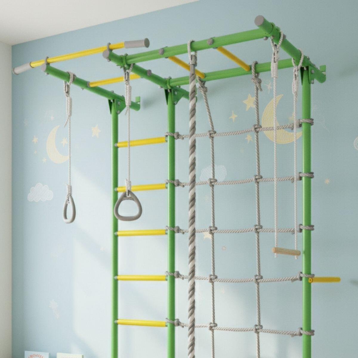 Niños Gimnasia Espaldera Metal con Barra de Dominadas Kometa Next 5 Verde 3/6