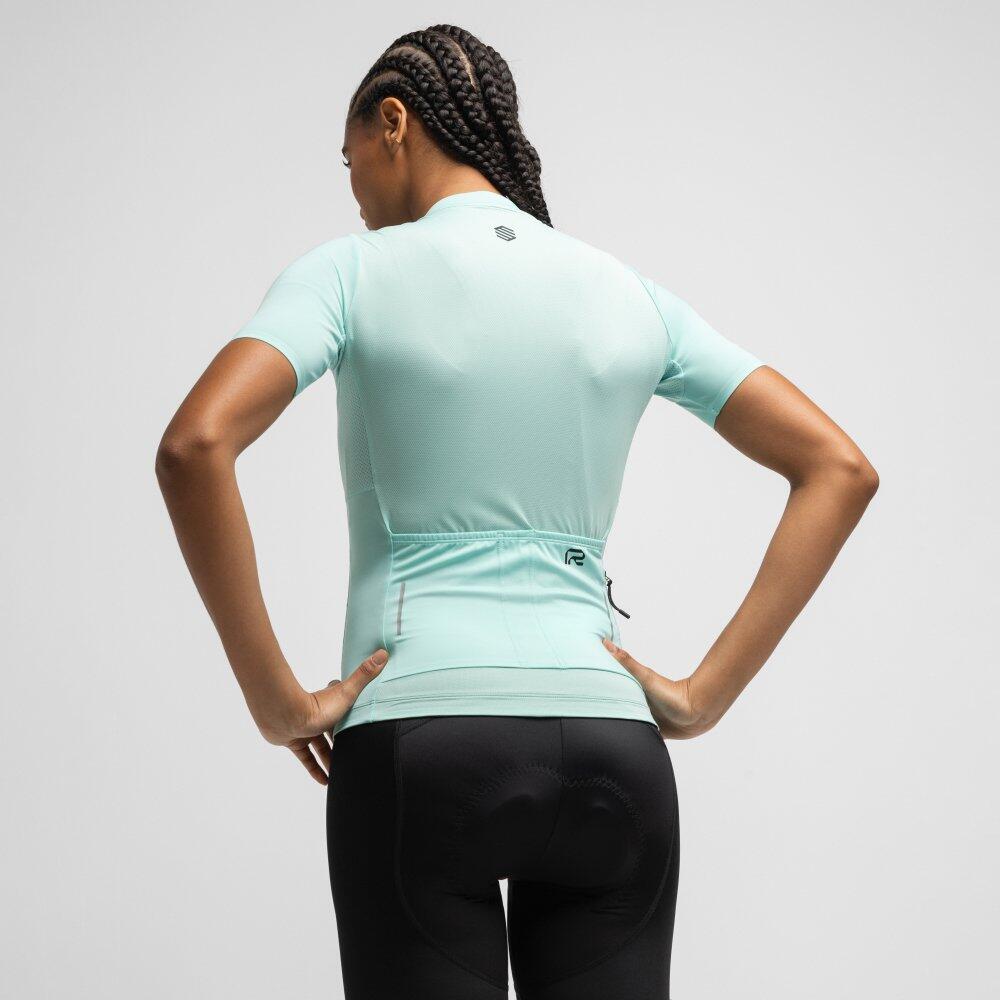 Maillot vélo manches courtes en tissu recyclé femme Cyclisme M6R Fresh Turquoi 6/7