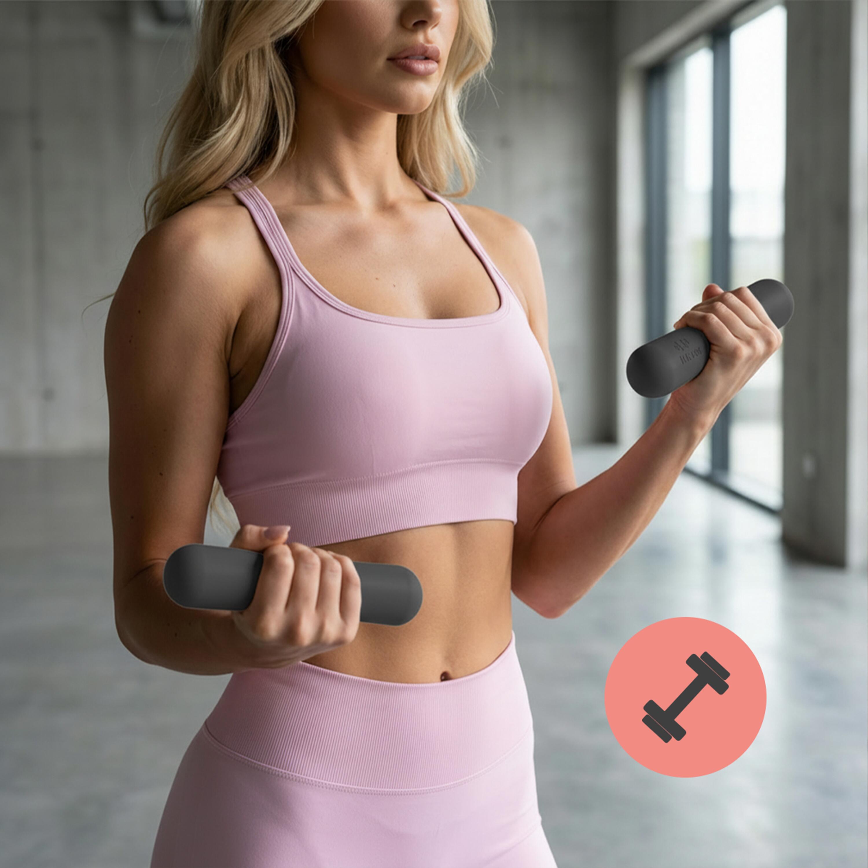 ZESTAW HANTLE HANTELKI DO ĆWICZEŃ PILATES FITNESS 2x 1,5KG 5/7