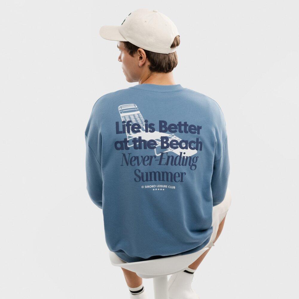 Sweat-shirt coton bio homme Lifestyle Summer Blue Bleu 6/6