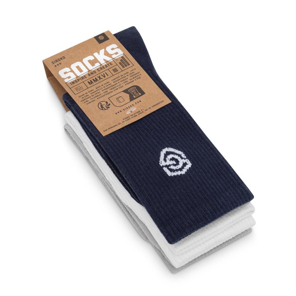 Herren und Damen Golf socken aus bio-baumwolle, 3er-pack Echo Weiß 6/7