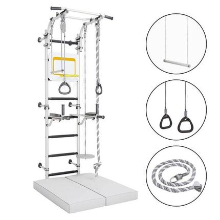 Next Max – Indoor Sprossenwand mit Dipbaren Turnmatten für Kinder & Erwachsene