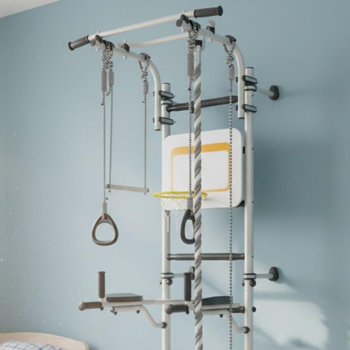 Kinder Gymnastiek Sportraam Wandmontage Set Next 1 Max Wit/Zwart 3/7