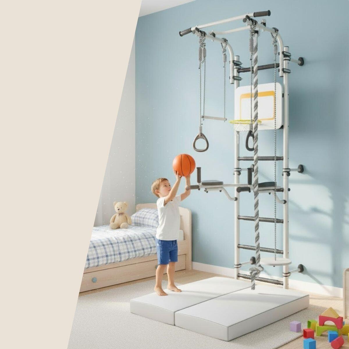 Kinder Gymnastiek Sportraam Wandmontage Set Next 1 Max Wit/Zwart 2/7