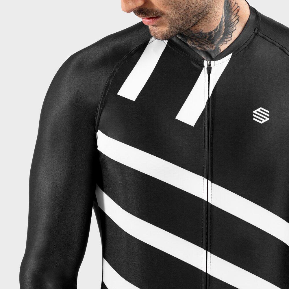 Herren Radsport langärmeliges radtrikot für M2 Leader Schwarz 6/7