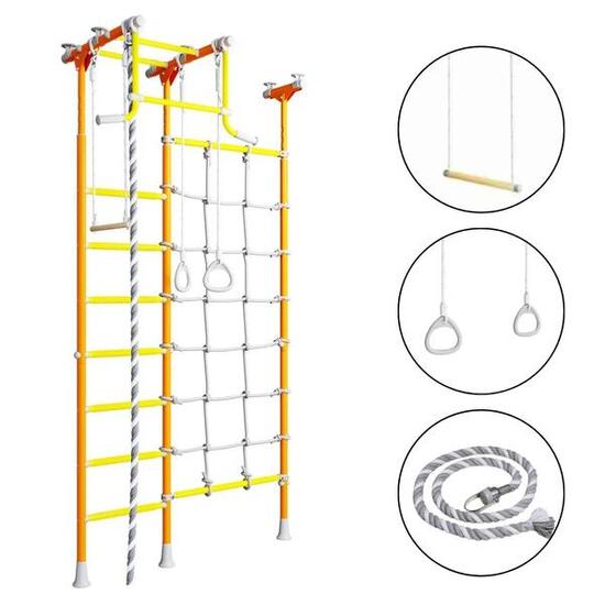 Bambini spalliera svedese palestra interna rete arrampicata Merkury Arancione