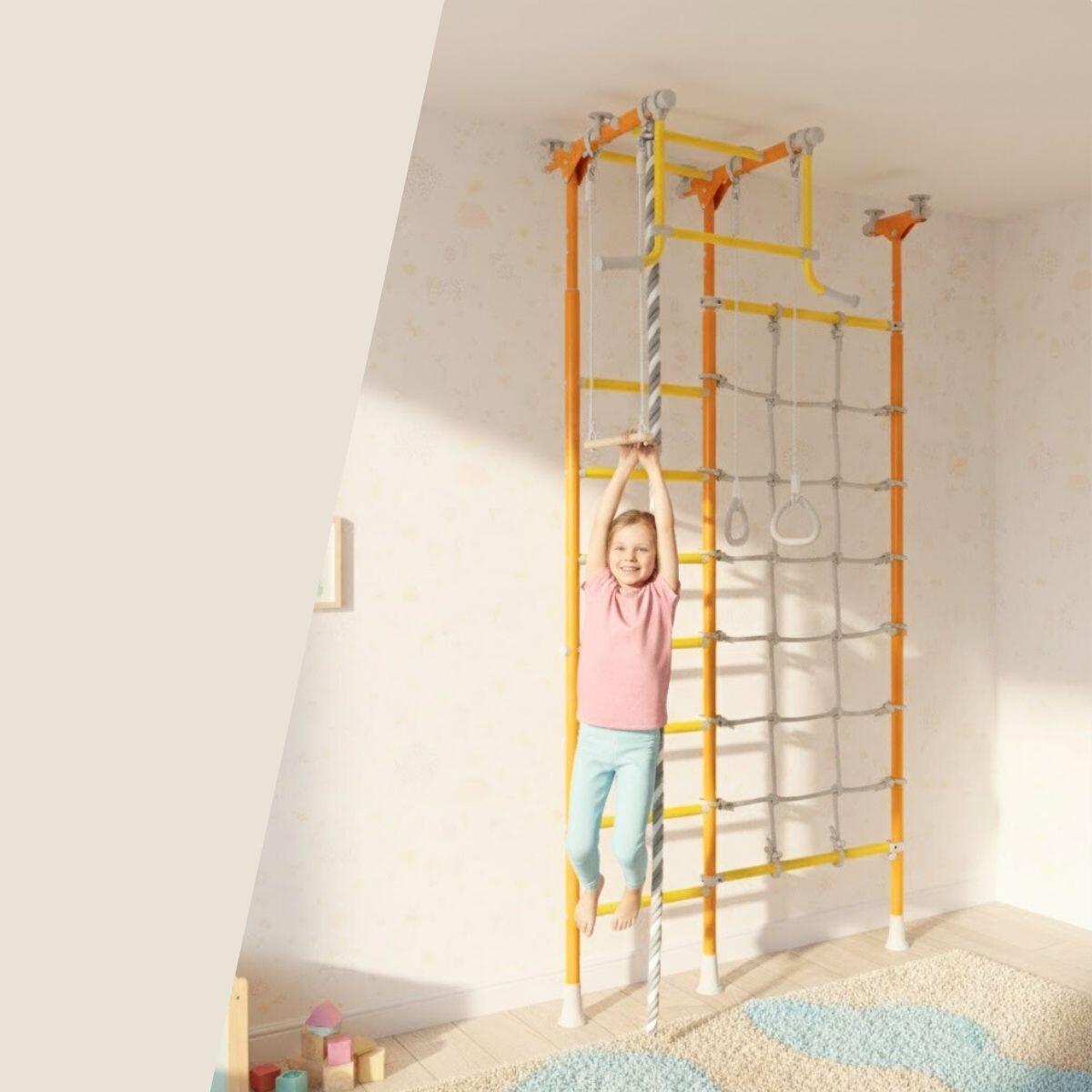 Enfant espalier de gymnastique intérieur filet d'escalade Merkury Orange 2/6