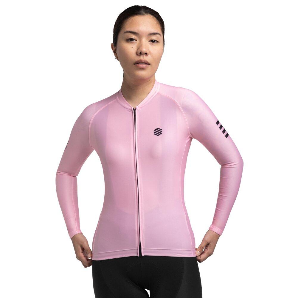 SIROKO Dámský cyklistický dres s dlouhým rukávem M2 Flamingo