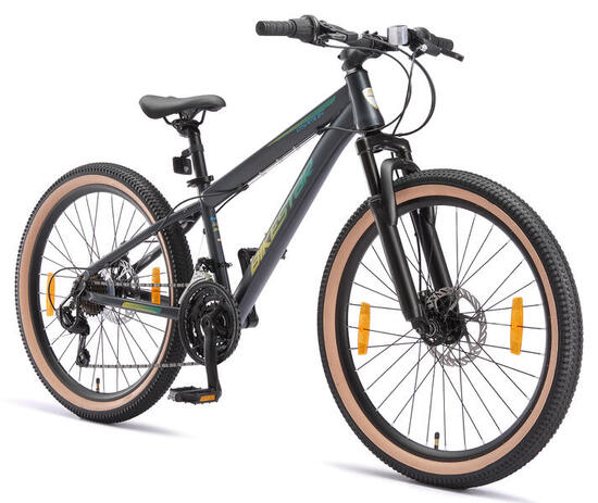 VTT 24" vélo enfant 9 ans, semi-rigide, 21 vitesses, frein à disque