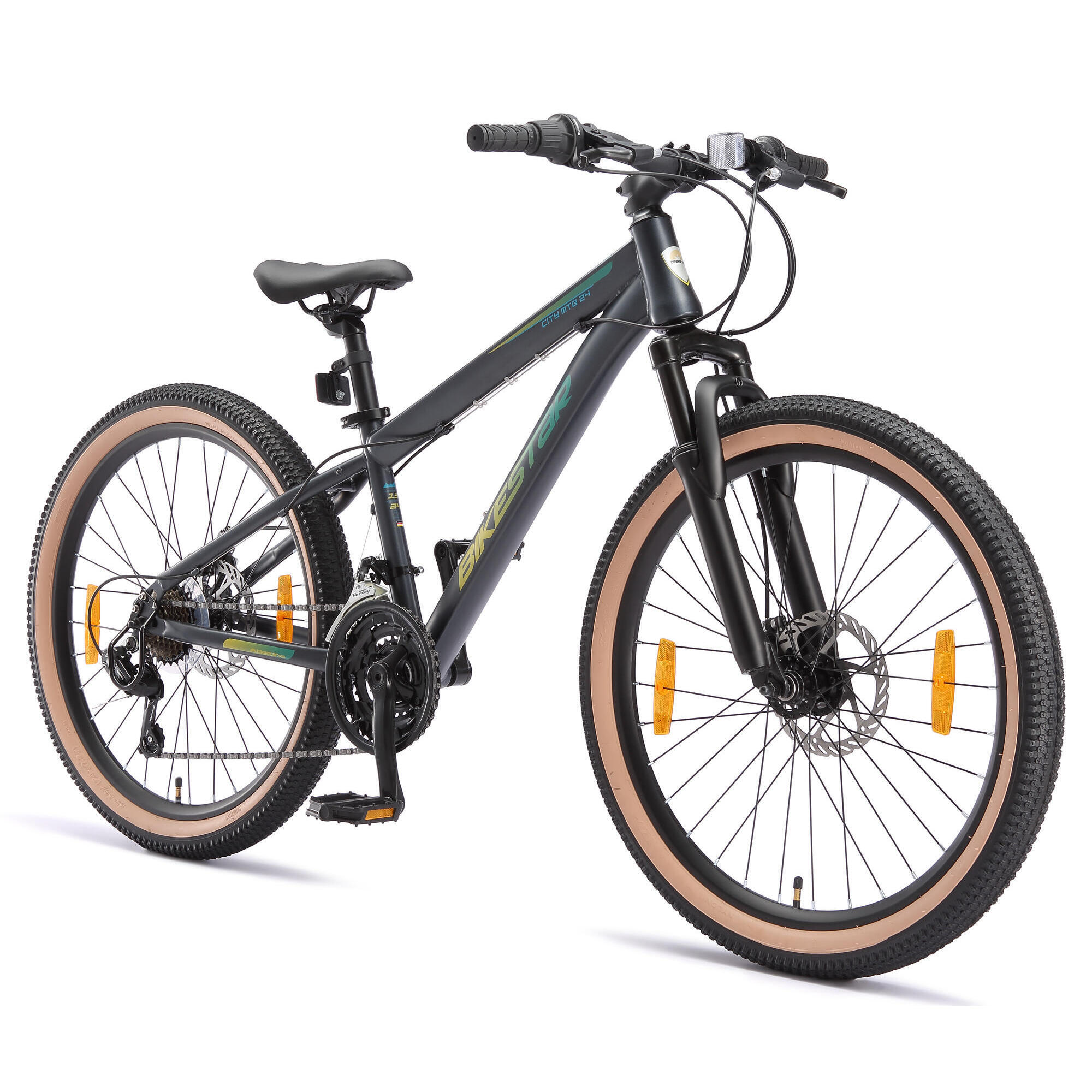Bikestar - Vtt 24" Vélo Enfant 9 Ans, Semi-rigide, 21 Vitesses, Frein À Disque - Vélo Enfant - Noir - 32 Cm - Decathlon