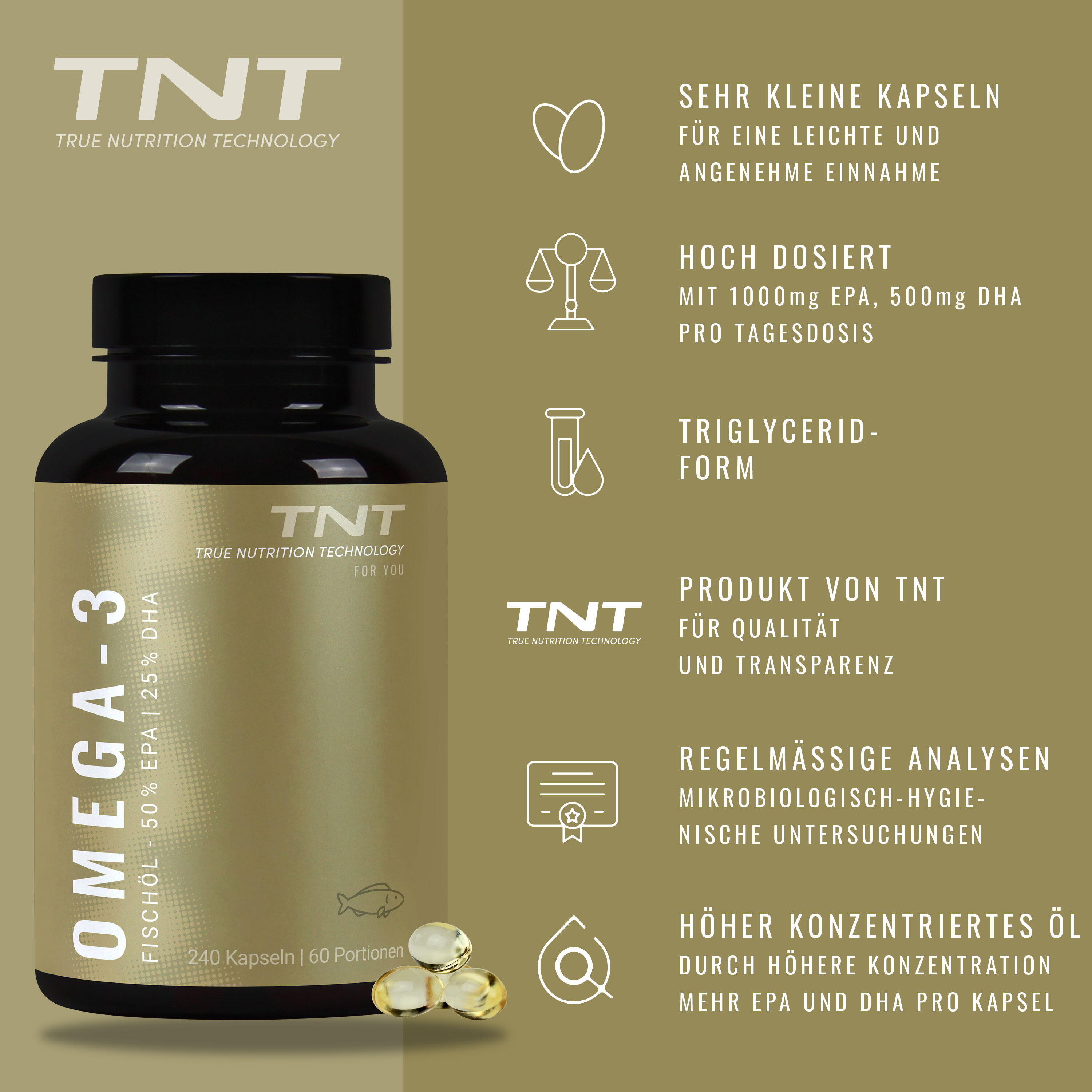 Omega-3 Fischöl Kapseln (50% EPA, 25% DHA) 4/6