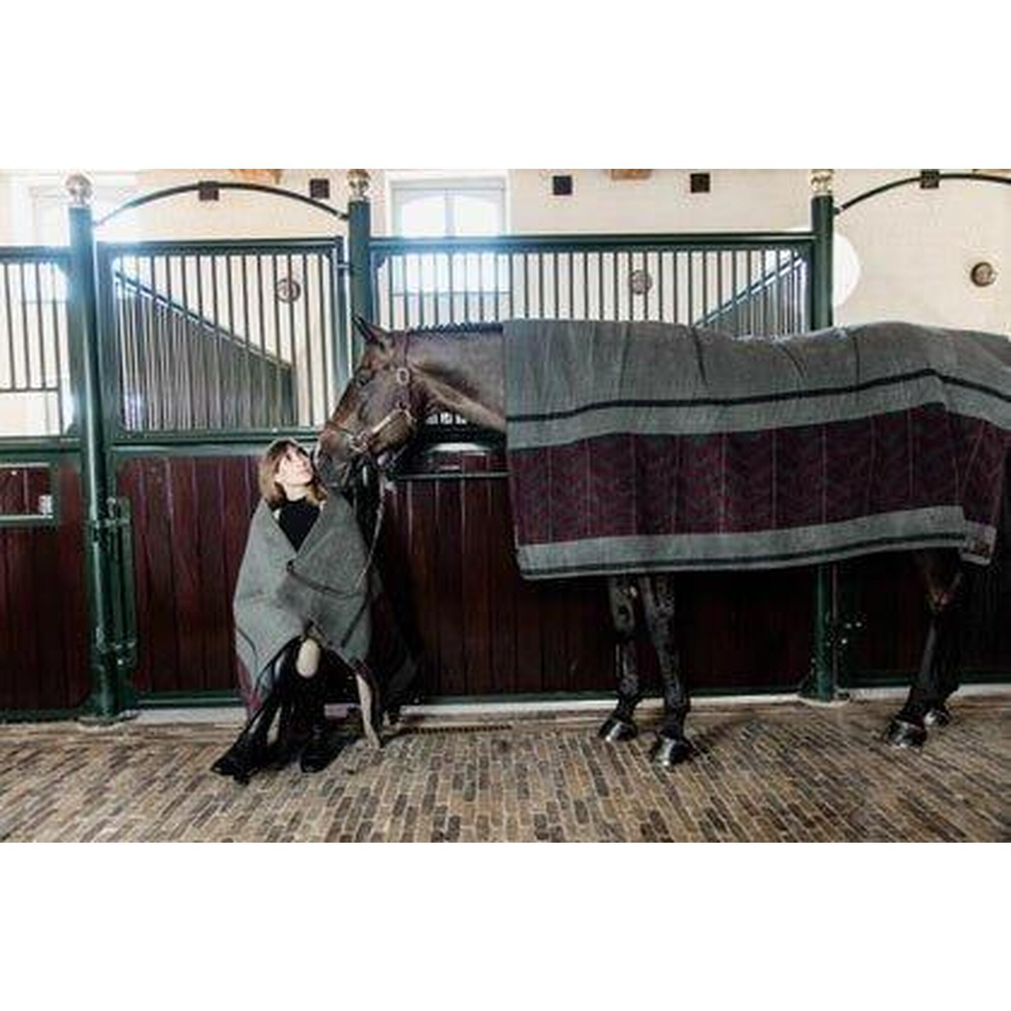 Kentucky Heavy Fleece Paardendeken Square Fish -bone Rood -