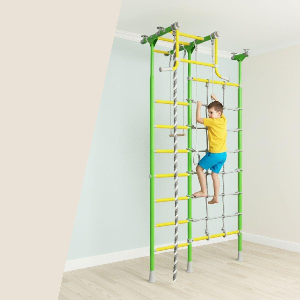 Enfant espalier de gymnastique intérieur filet d'escalade Merkury Vert Clair 2/6