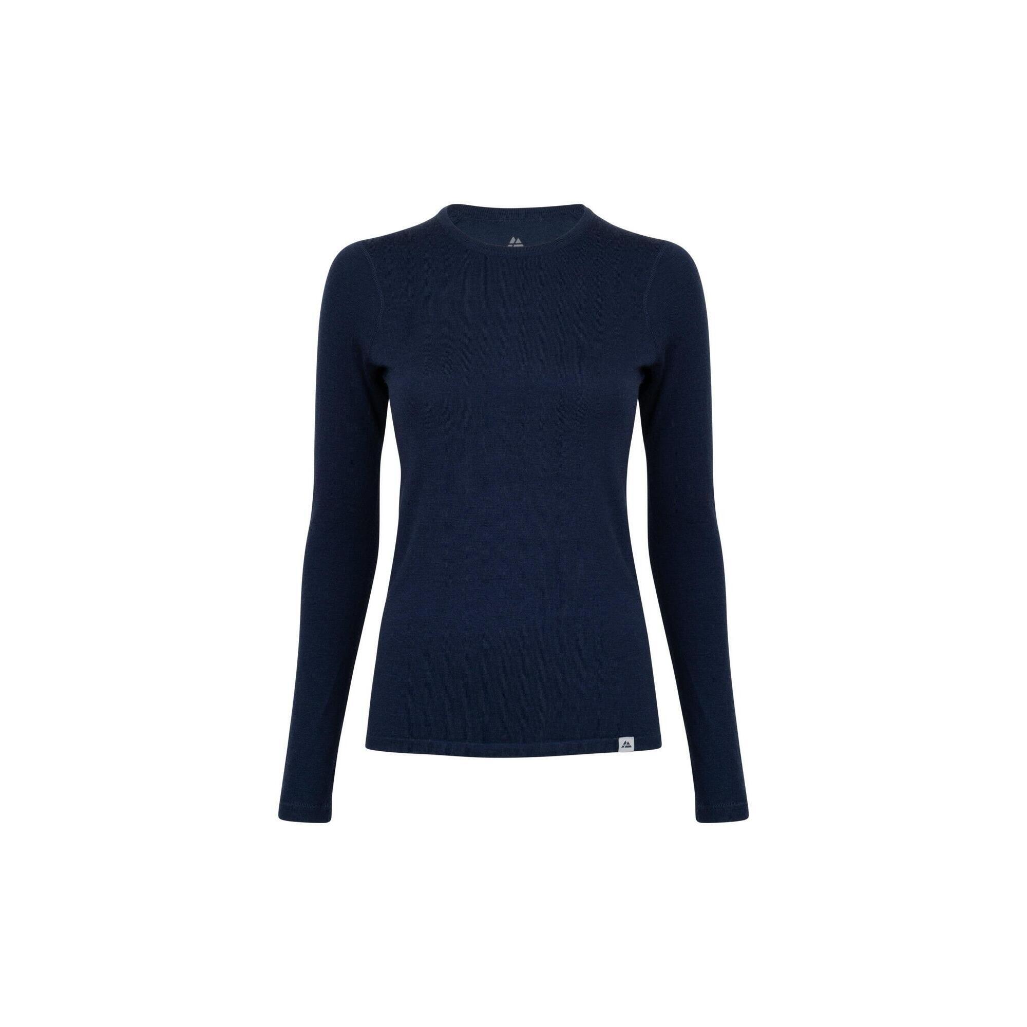 Danish Endurance - T-shirt Thermique Femme En Laine Mérinos Caleçon Base Chaude Respirante Et Douce - Chemise Manches Longues - Bleu - 40 M - Decathlon