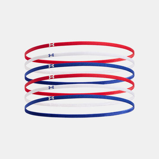 Lote de 6 mini-cintas elásticas deportivas Under Armour azul, blanco y rojo