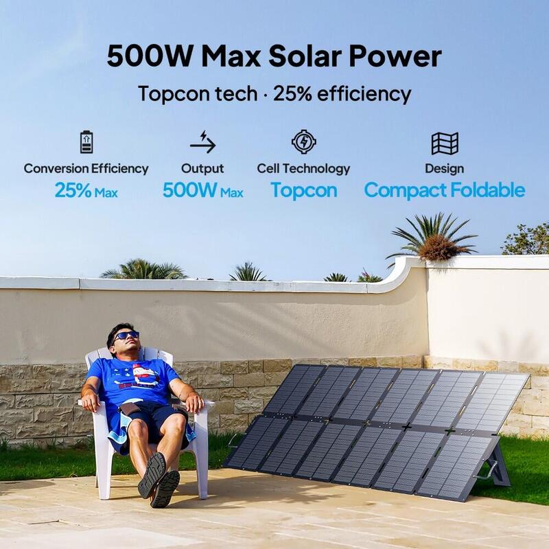 Panou solar bifacial BLUETTI SORA 500, 500 W pentru AC200PL/AC270P/AC180P