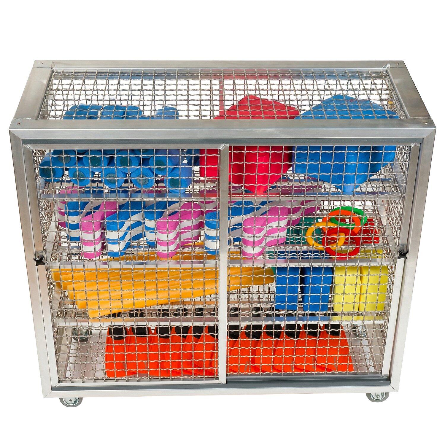 Gitterregalwagen Schwimmbad 125x62x125 cm Mit Rädern Leichtathletik Unisex 4/6