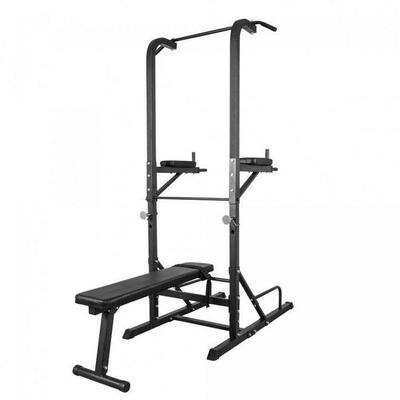 Multistation - krachtstation - met halterbank - dipsteunen - pull up bar