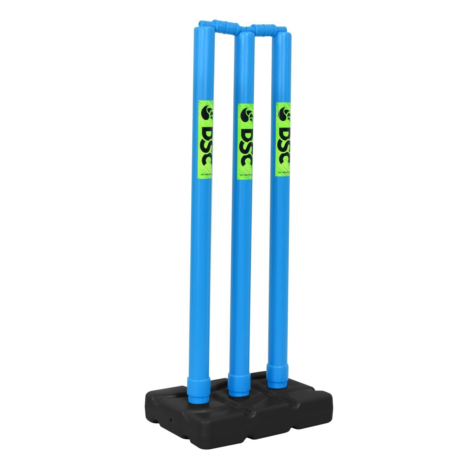 Cricket-Stumpfset aus Kunststoff, 3 Stümpfe, 2 Bails, 1 Sockel für Gartenspiel 2/4