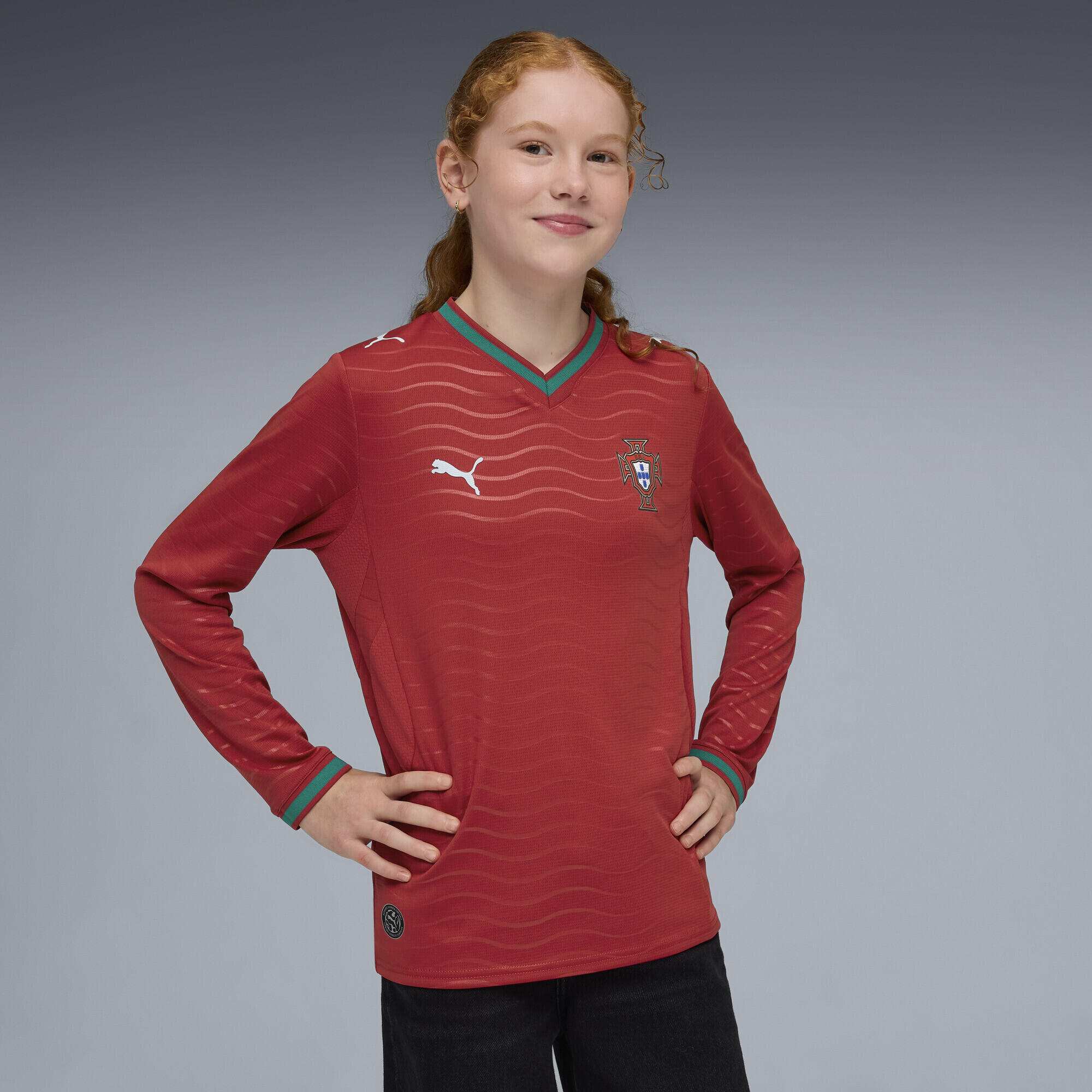 Maglia Home a maniche lunghe Portogallo 2026 per ragazzi PUMA 2/6