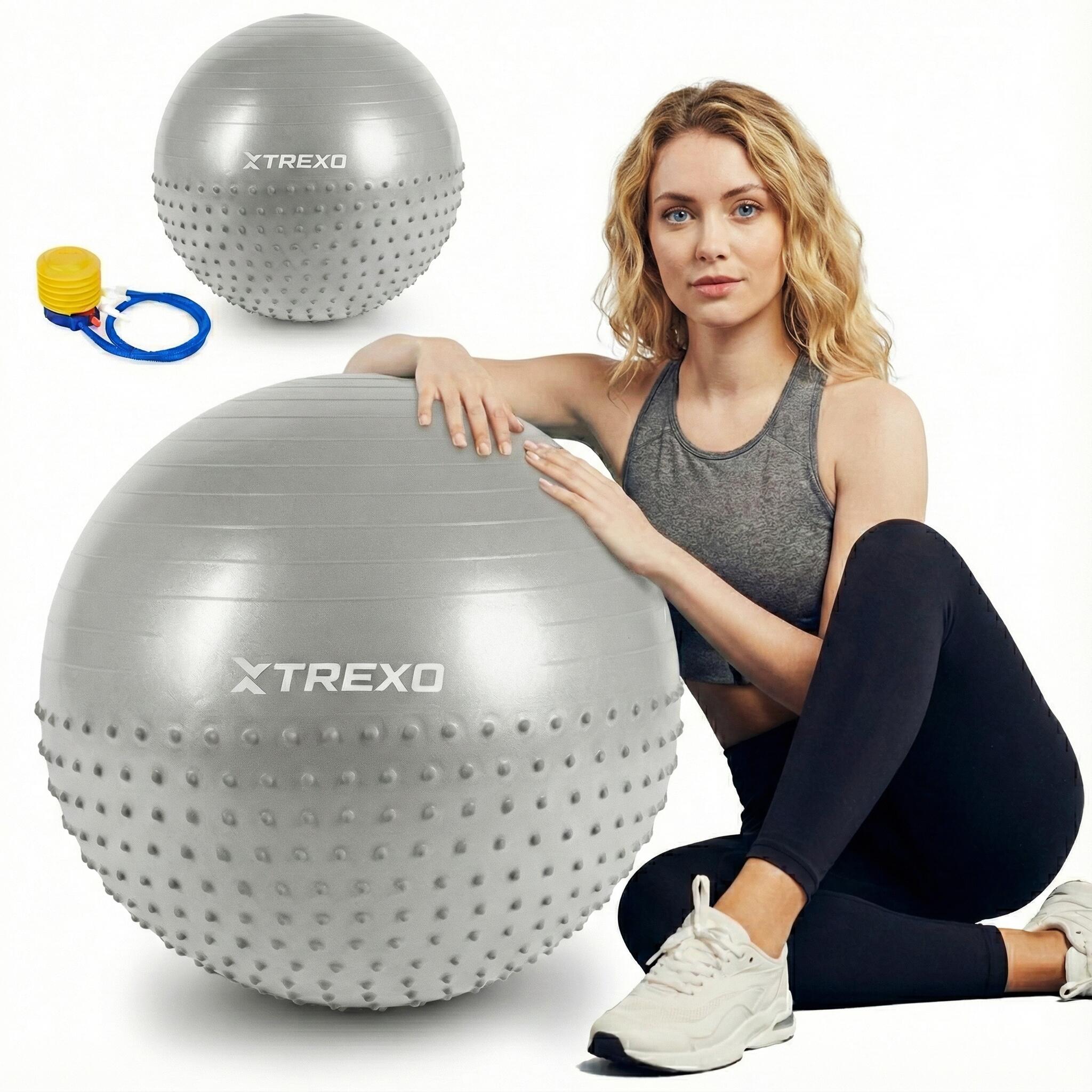 Xtrexo - Ballon De Gymnastique Massant Xtrexo Txo-b4z022-gy - Gym Ball - Gris - 75 Cm - Decathlon