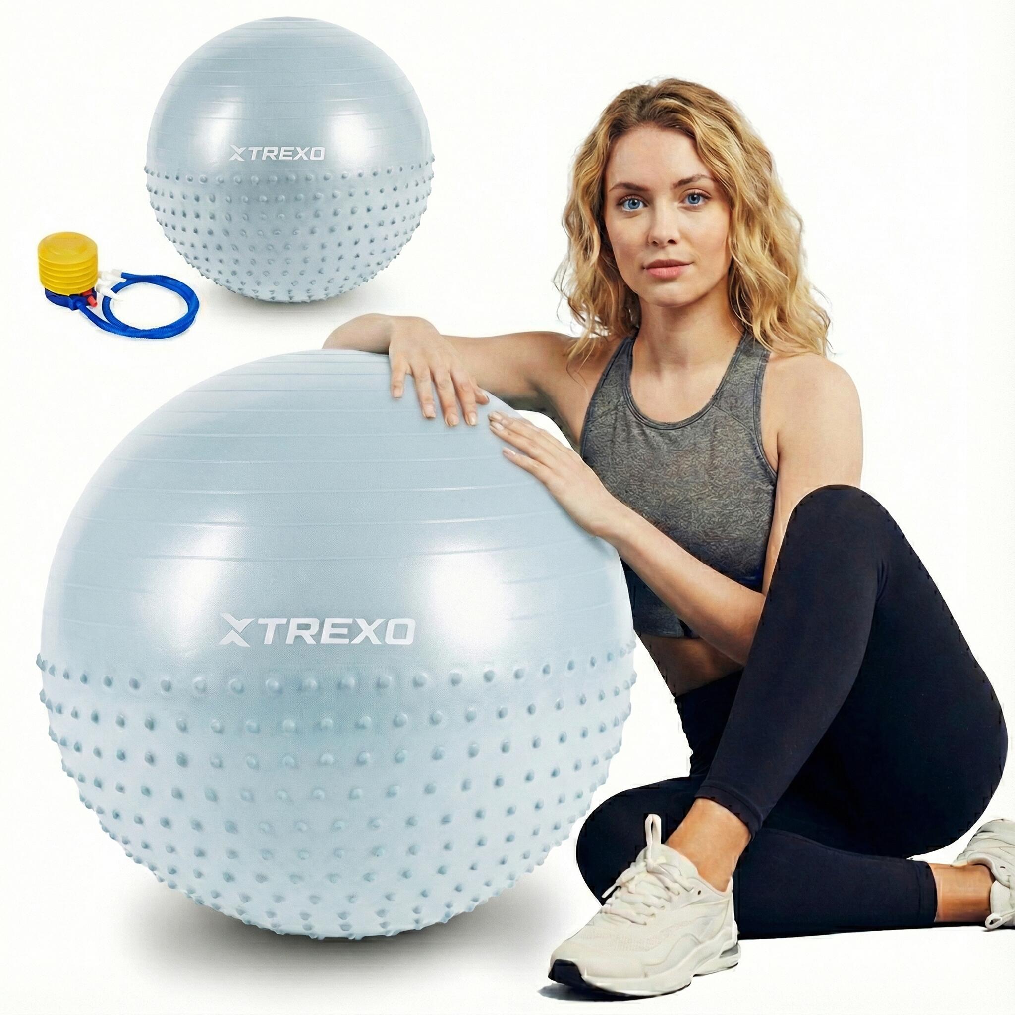Trexo - Ballon De Gymnastique Massant Xtrexo Txo-b4z021-bl - Gym Ball - Bleu - 65 Cm - Decathlon