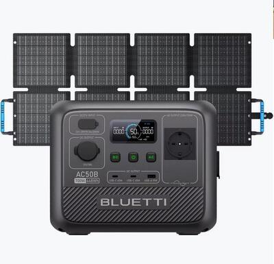 BLUETTI AC50B+60W 448Wh Generatore Solare per Lavoro Mobile Outdoor