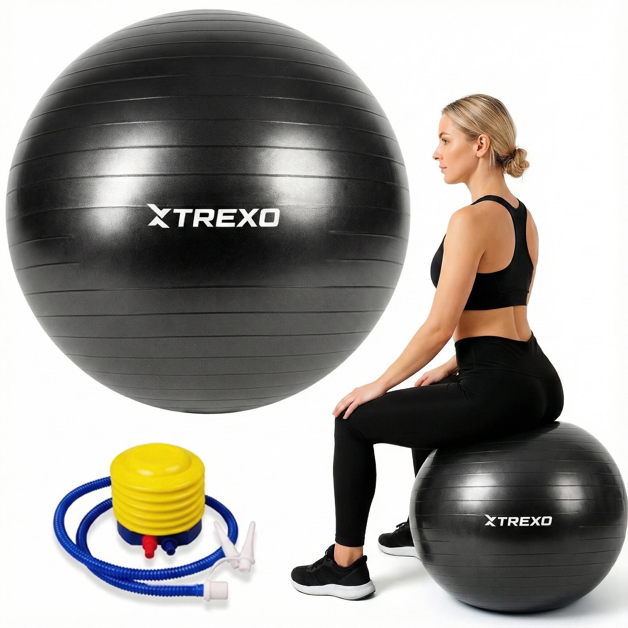 Xtrexo - Ballon De Gymnastique Xtrexo Txo-b4z009-bk - Gym Ball - Noir - 75 Cm - Decathlon