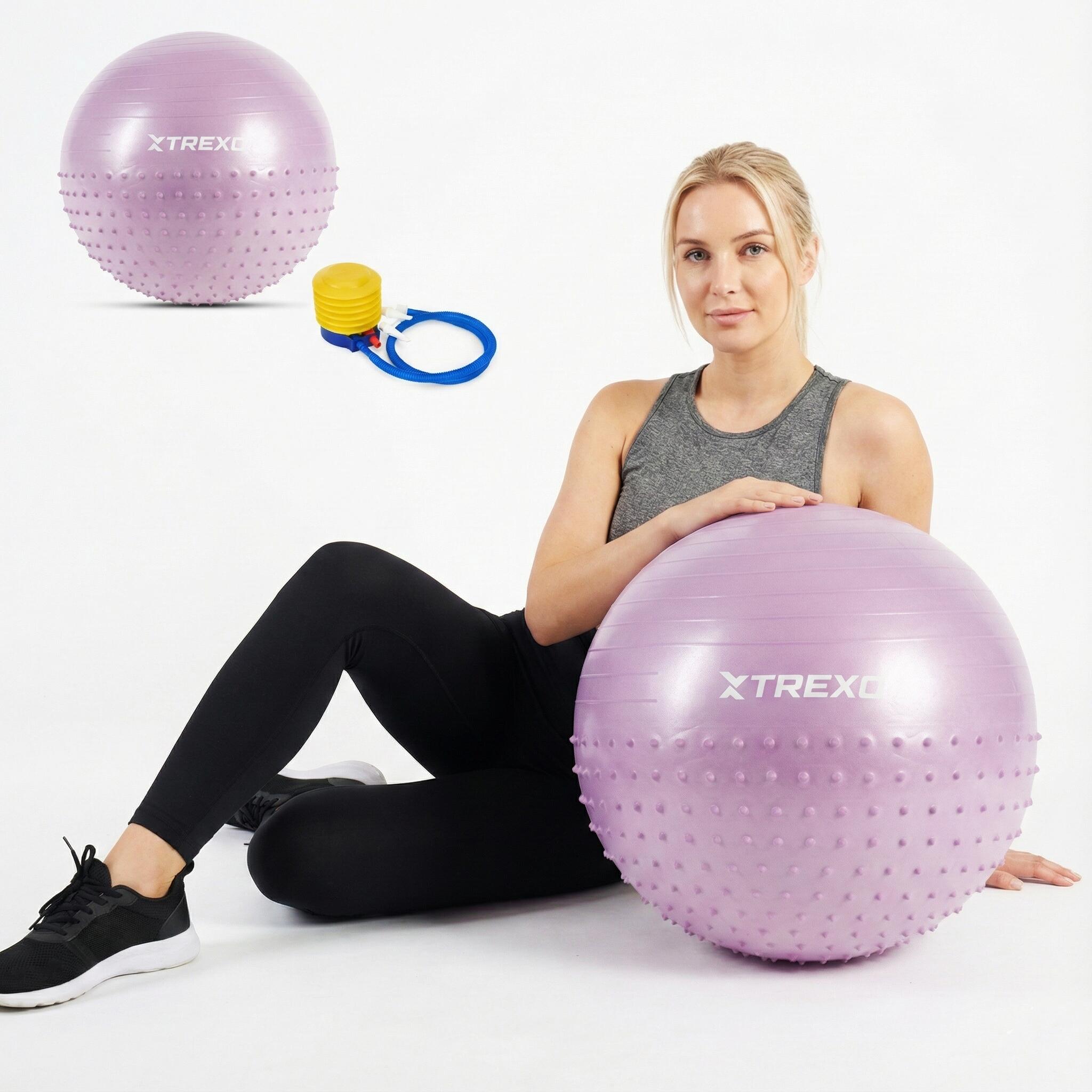 Xtrexo - Ballon De Gymnastique Massant Xtrexo Txo-b4z020-vt - Gym Ball - Violet - 55 Cm - Decathlon