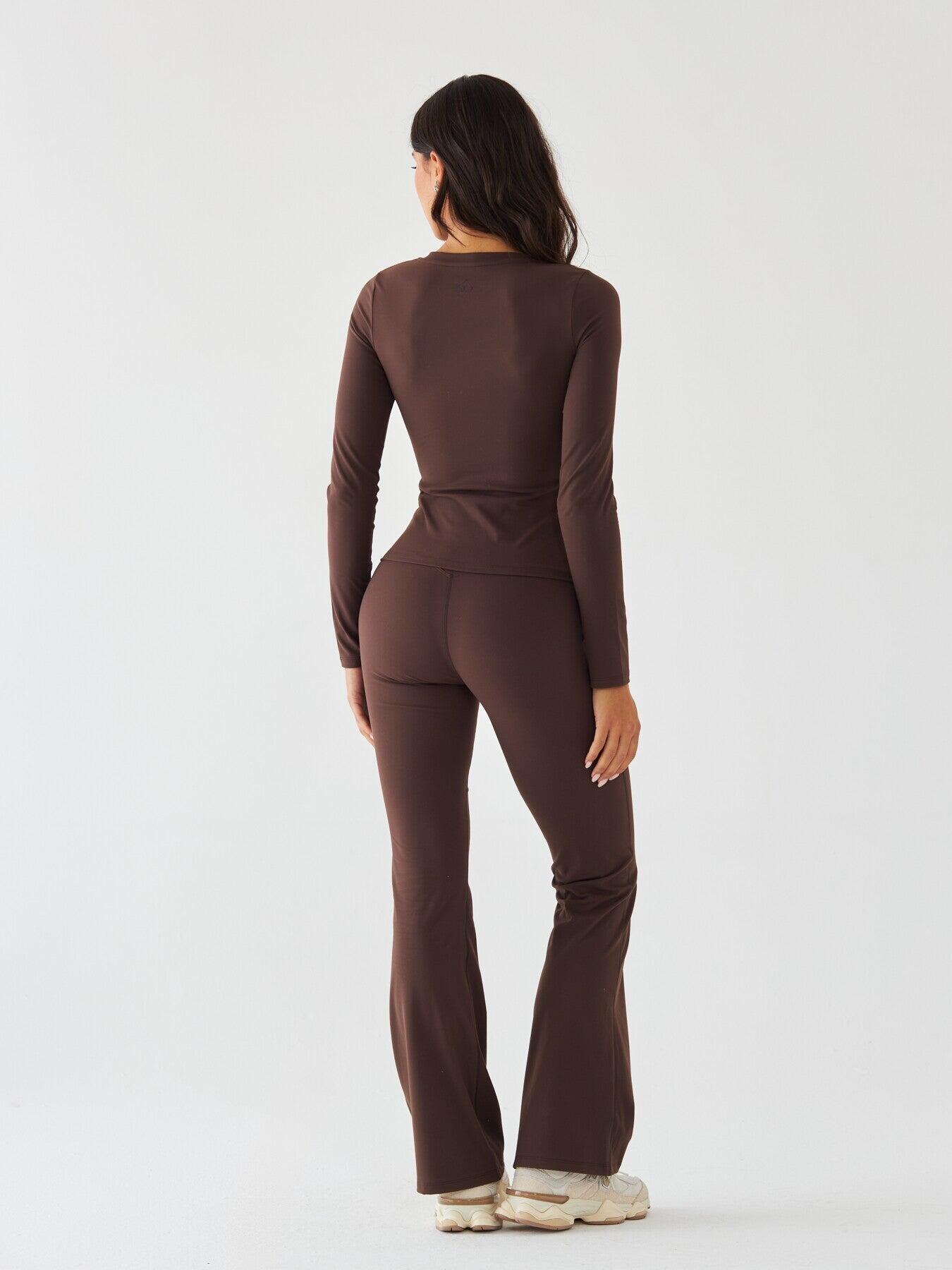 Braune Flrared Leggings – Morning Dew 7/7