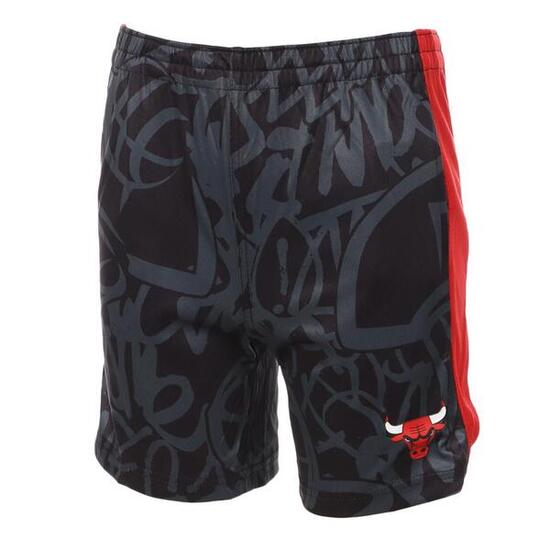 Short de Basketball Gris/Rouge Garçon NBA Chicago Bulls