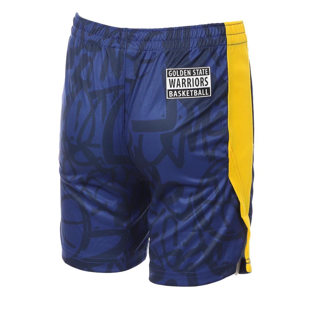 NBA Golden State Warriors Jongens Basketbalshort Blauw/Geel 2/2
