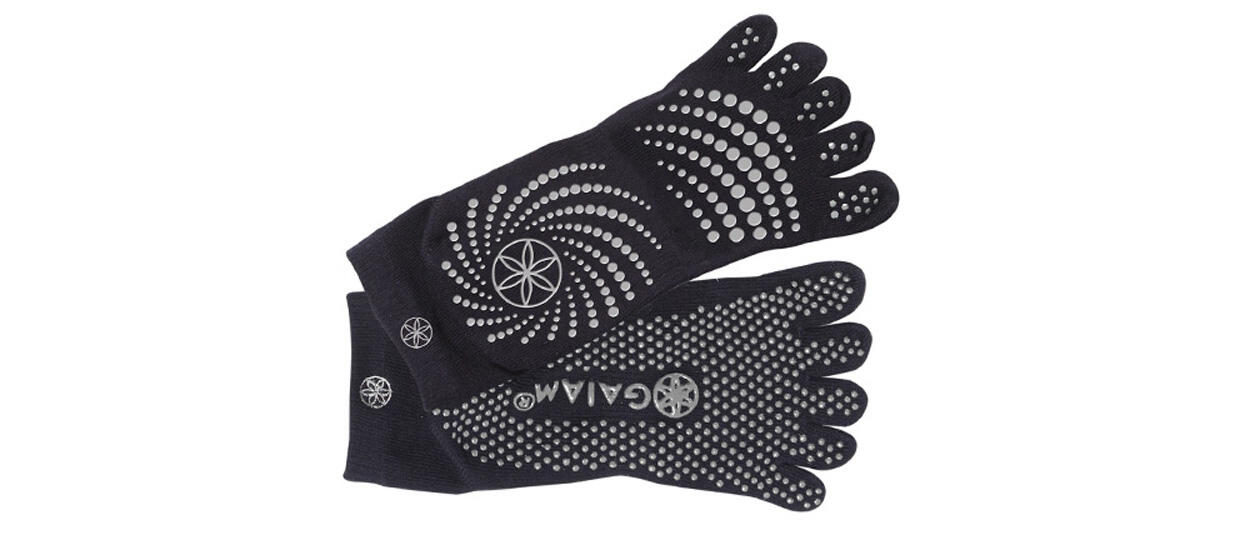 Antypoślizgowe skarpetki do jogi GAIAM, czarne S/M 4/7