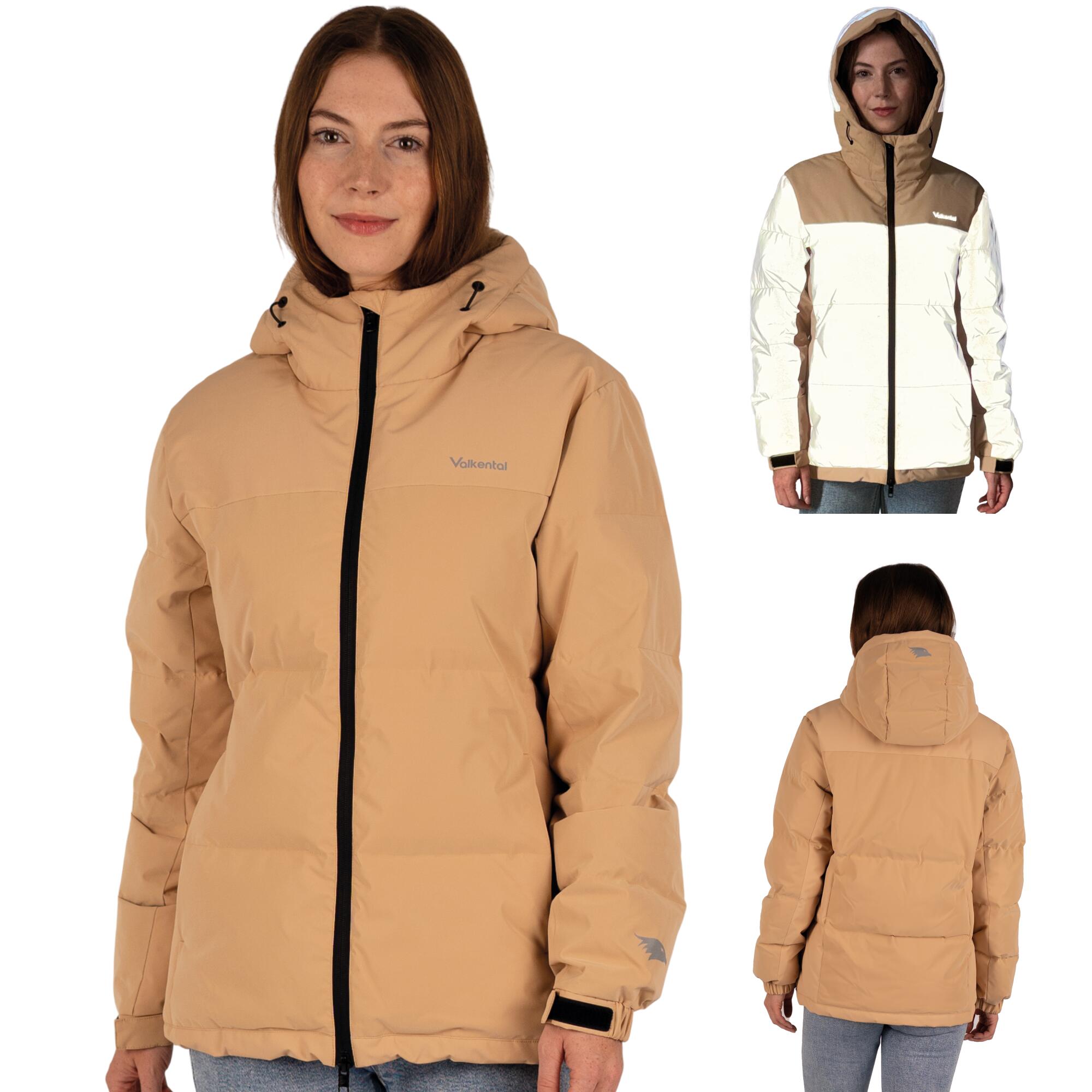 VALKENTAL Women's Reflective Down Winter Jacket Water Repellent and Breathable