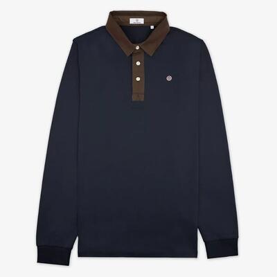 Katoenen polo met lange mouwen