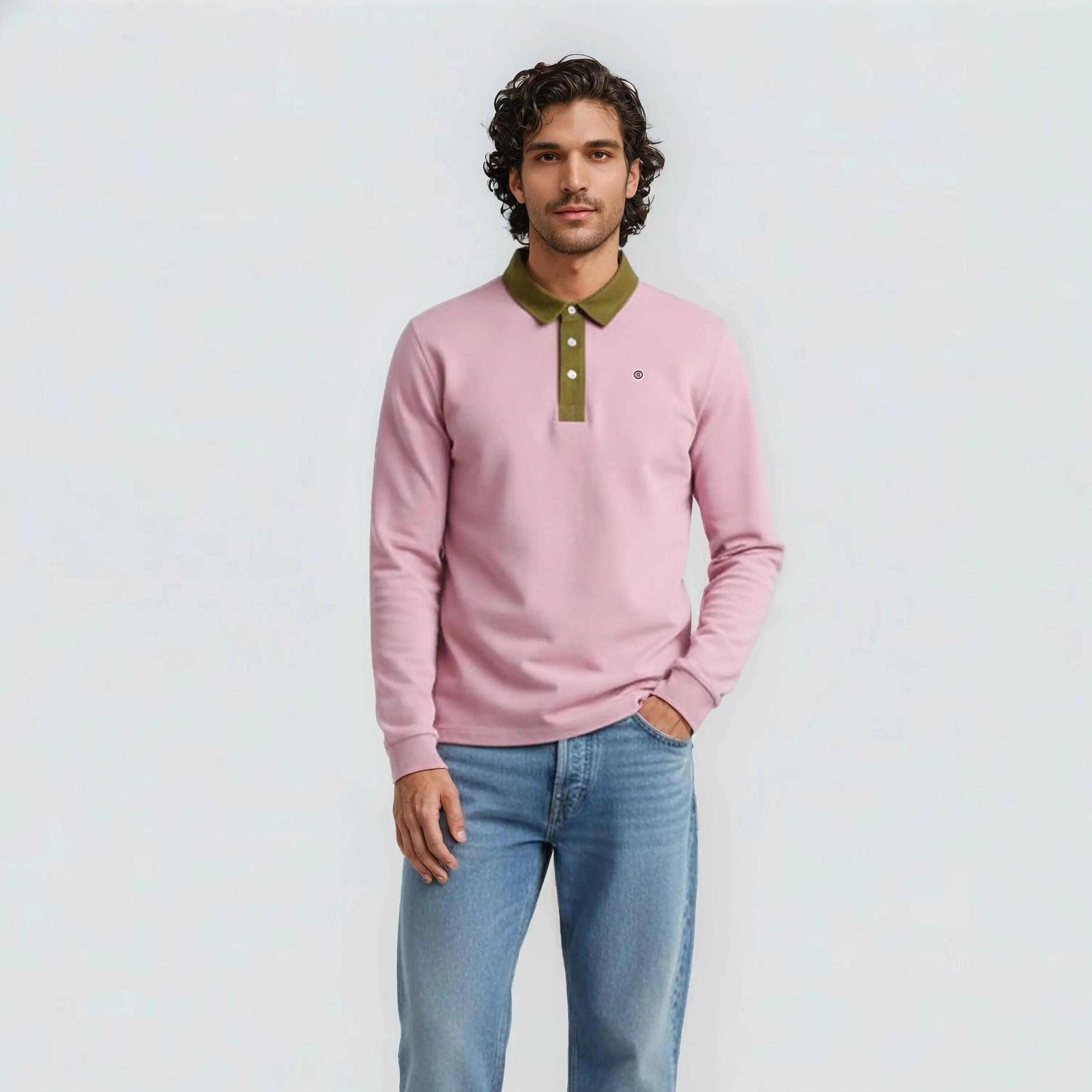 Polo in cotone a maniche lunghe 2/3