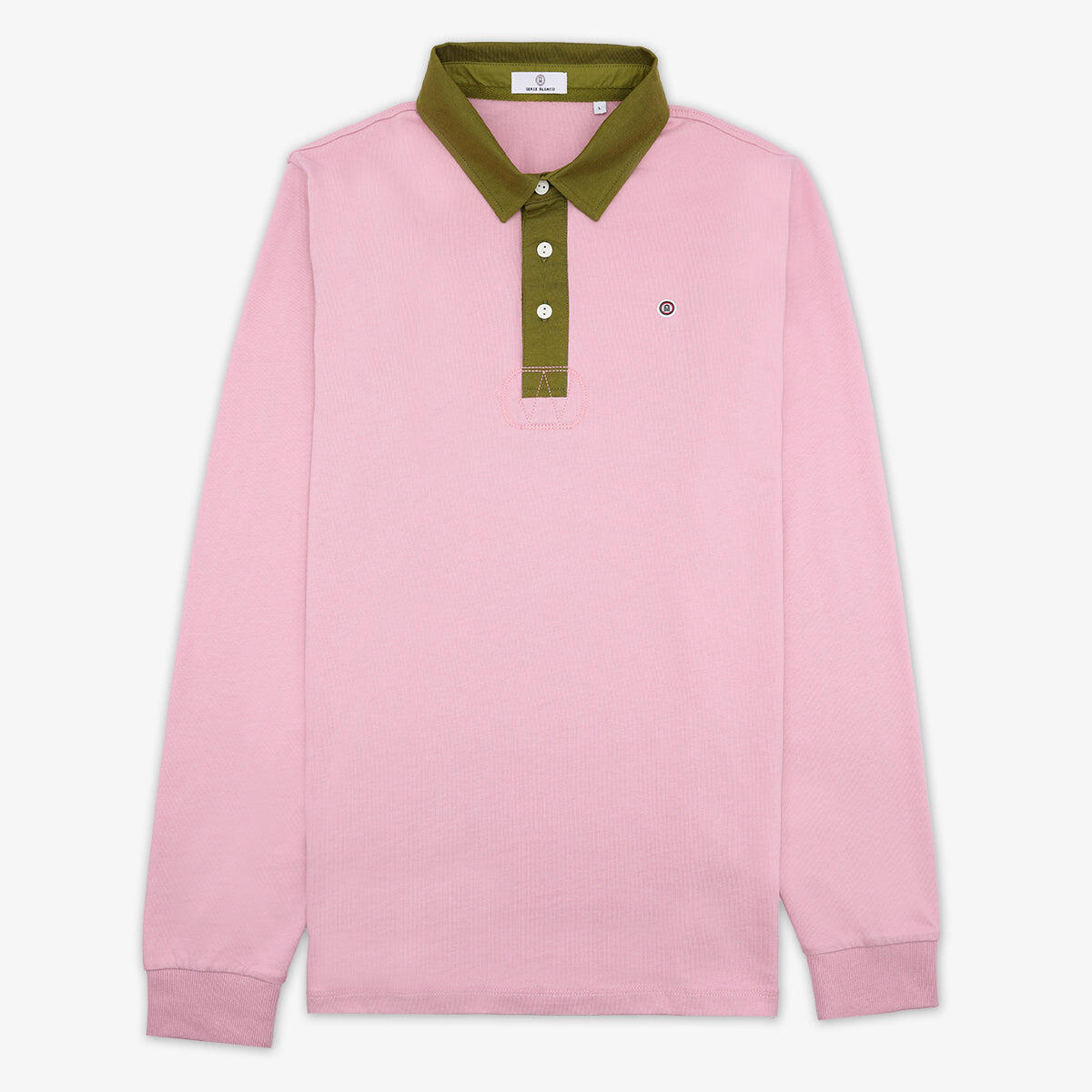 Polo in cotone a maniche lunghe 1/3